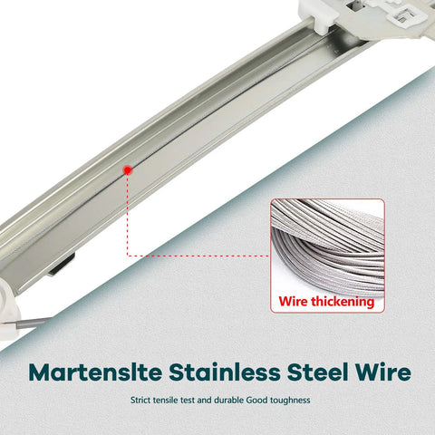 Close-up of Martensite stainless steel wire used in Heavy Duty Power Window Regulator With Motor Assembly Fits Chevrolet Spark and Spark EV 2013 to 2015.