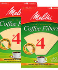 Two boxes of Cone Coffee Filters No 4 White Pack Of 2 80 Count With Microfine Perforations For Bold Flavor Double Crimped And Compostable