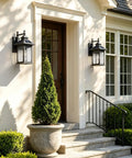 Luminzone Outdoor Light Fixtures Wall Mount Solar Lantern, Vintage Dusk to Dawn Wall Sconce with Remote Control & LED Bulb, Waterproof Exterior Wall Light for Porch Patio Courtyard Doorway 18'' on home entrance.
