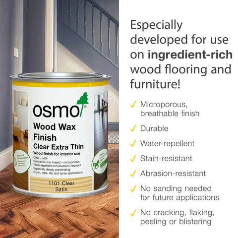 Wood Wax Finish Extra Thin Clear 1101 For Wood Surfaces 0.75 Liter Pro Grade Protective Wax Sealer for cabinets and floors
