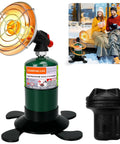 Portable Propane Heater For Camping And Outdoor Spaces, Rugged Base With Propane Tank Holder, Cranks Out Warmth In Use