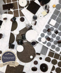 Pro Grade Self Adhesive Felt Pads And Furniture Glides assortment of various sizes and shapes, black and white, for protecting floors.