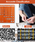 Nut And Bolt Thread Checker Kit With Standard And Metric Gauges 42 Hole Screw Size Tester installation and sorted bolts