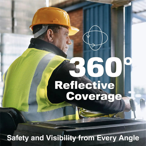 High Visibility Safety Vest Type R Class 2 Ansi Certified Lime Mesh With Secure Zipper And Inside Pocket Bulk Case Of 10 on a worker.