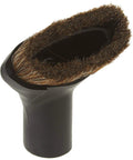 Premium Dusting Brush Vacuum Tool With Soft Fill For Delicate Finishes And Uneven Surfaces That Fits All Major Canister Upright And Central Vacuums One And A Quarter Inch Connection, black brush head close-up