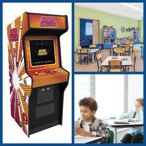 Black 25 Foot Three Quarter Inch Center Barb T Molding For Diy Projects Arcade Cabinets Tables And Hobbyist Builds Flexible Plastic Molding Fits Three Quarter Inch Thick Panels on arcade machine in classroom setting