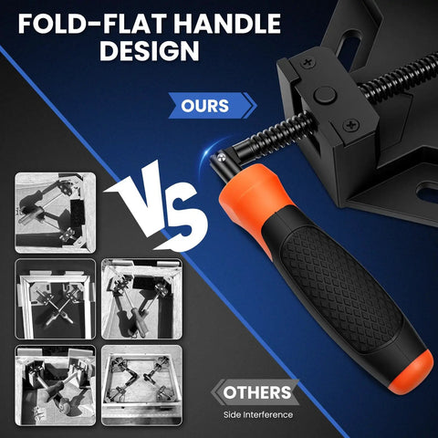 Tight Corner Clamping Done Right With These Badass Aluminum Right Angle Clamps showing fold-flat handle design for better grip.