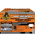 Two Part Epoxy Garage Floor Coating Kit for high gloss gray finish, covers 550 sq ft, durable for garages and workshops.