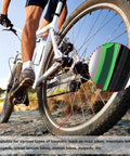 Cyclist on trail displaying Four Roll TPU Bicycle Tire Liners For Inner Tubes Protect Against Flats And Punctures On 12 To 29 Inch Wheels