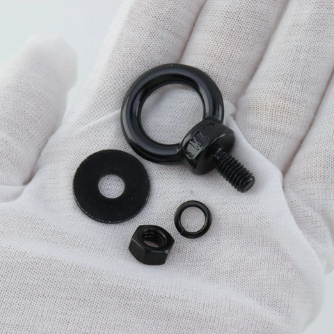 12 Pack M6 Stainless Steel Eye Bolts With Nuts And Washers, Heavy Duty Lifting Eyebolts For Rigging Machinery Marine And Garage Use, Built Tough 41.5mm By 26.8mm Overall Size And M6x12mm Thread, black eye bolt with nut and washer
