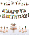Migration Theme Decor Kit with World Maps, Travel Icons, arrows, birds, and suitcases for classrooms and events, Happy Birthday setup.
