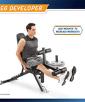Six Position Adjustable Utility Bench With Leg Developer And High Density Foam Padding For Home Gym Or Studio Workouts