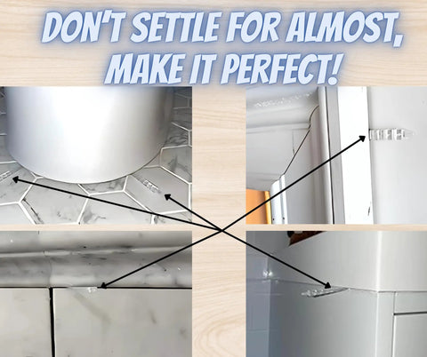 Transparent Shims For Cabinets Baseboards Countertops And Toilets Invisible Precision Leveling Wedges installed view showing usage in carpentry leveling.