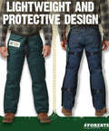 Front and back view of Apron Style Chainsaw Chaps for Men and Women with Pocket and Adjustable Waist Forest Green 37 Inch Pro Grade