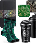 All In One Engineer Gift Set For Men With 17 Oz Stainless Steel Tumbler Circuit Board Cup Mats And Cool Circuit Socks