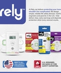 Plug In Carbon Monoxide Detector With Battery Backup And Digital Display For Real Time CO Monitoring Must Have Easy Wall Mount Electrochemical Sensor Dual Power Safety For Home Basements And Living Areas, displayed with related safety products and brand logo.