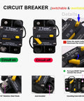 Beefy 150 Amp Car Circuit Breaker With Manual Reset for Autos Boats RVs Trucks and Solar Battery Systems 12V to 48V DC Waterproof