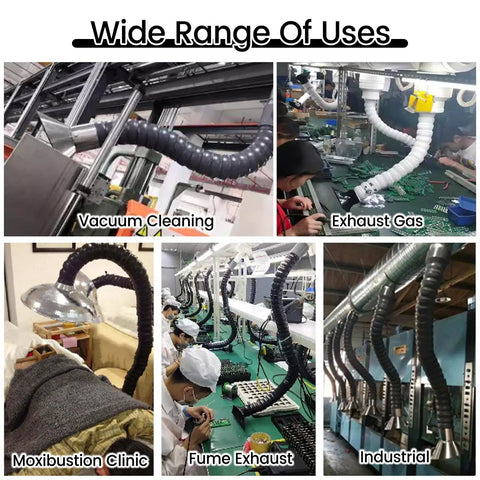 Flexible Fume Extraction Arm For Welding And HVAC 3 Point 3 Ft Duct Hose 160mm Exhaust in various industrial settings