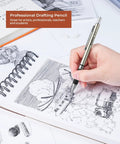 0.7mm Art Mechanical Pencil Set With Storage Case sketching on notebook with professional drafting pencil in hand