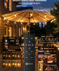 Remote for Dimmable Outdoor String Lights With Remote 100Ft Waterproof G40 LED Bulbs Shatterproof Connectable Patio Lighting
