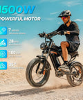 Rider on Beast 1500W Fat Tire Electric Bike For Adults With 48V 15.6Ah Removable Battery on rocky terrain