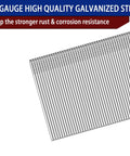 Top Shelf 16 Gauge Galvanized Finish Nails In Four Sizes From One To Two And Half Inches Corrosion Resistant Hardware 1200 Count Bulk Pack stacked in a row.