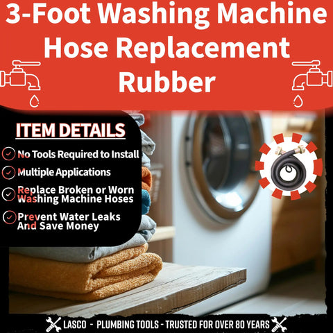 Plastic Washing Machine Hose Three Quarter Inch Female Thread By Three Quarter Inch Female, Three Foot Straight Connection, Replacement Laundry Hose For Easy Install, Durable And Leak Resistant
