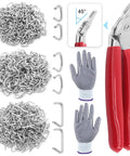 Hog Ring Pliers Kit With 360 Pcs Steel Rings 1/2 Inch 3/4 Inch 3/8 Inch And Anti Cutting Gloves For Upholstery Fencing DIY Craft