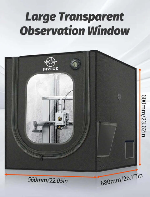 Tough As Nails 3D Printer Enclosure With LED Light For A1 And A1 Mini, large window view, fireproof, waterproof, 560x600x680MM
