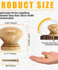 Diagram showing Eight Pcs Natural Wood Dresser Knobs Round Mushroom Cabinet Knobs For Drawers And Cupboards One Inch Diameter