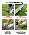 DIY setup instructions for Heavy Duty Galvanized Steel Landscape Edging 50 Ft By 6 In Flexible Metal Border For Lawn And Flower Beds