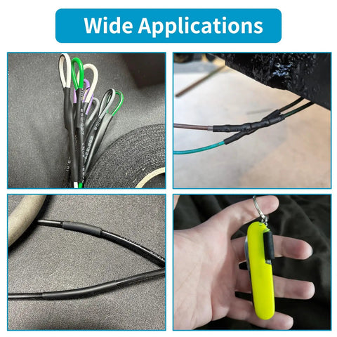 Heat Shrink Tubing Kit 150 Pcs With 3:1 Shrink Ratio Adhesive-Lined Marine Grade applications on wires and tools.