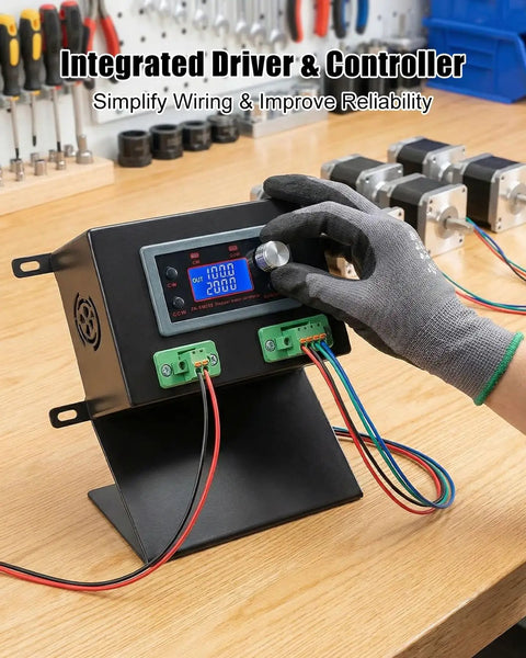 All In One Stepper Motor Driver Controller For NEMA 17 And 23 Motors With Forward Reverse Speed And Angle Control in use