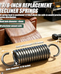 Sturdy Two Pack Recliner Tension Springs Precisely 2 7/8 Inches Long With 18 Tight Coil Windings For Hassle Free Furniture Fix And Slick Operation On Lane Sofas on a table.