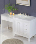 Top Shelf Carrara White Marble Bathroom Vanity With A Sleek Single Sink Setup And Rock Solid Wood Cabinet Featuring Brushed Nickel Knobs For That Go To 67 Inch clean white sink vanity with marble top and wood cabinet