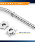 Spin lock collars on Triceps And Biceps Combo Curl Bar For 1 Inch Weight Plates Built To Last Heavy Duty Chrome Weightlifting Bar
