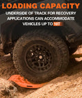 Compact Off Road Short Recovery Traction Boards 2 Pack Bendable Tire Ladder Tracks for Sand Mud Snow Orange 3rd Gen under SUV tire