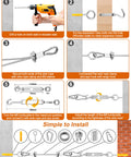 Beast Heavy Duty 220 Feet One Eighth Inch Vinyl Coated Stainless Steel Wire Rope Kit installation steps diagram