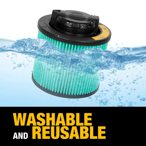 HEPA Vacuum Filter Replacement For 4 To 5 Gallon Shop Vacuums, Fits DXV04T, DXV05P submerged in water showing washable feature