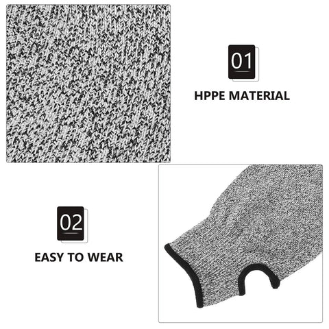 Built Like A Tank Cut Resistant Arm Sleeve Featuring Tough Hppe Knit and Stretch Fit Design for Mechanics Yard Workers and Handy Crews Craving Nuts and Bolts Level Forearm Armor showing HPPE fabric texture and design.