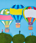 Totally Colorful Hot Air Balloon Cutouts Set With 54 Paper Shapes And 60 Glue Dots For Classroom Decor, three balloon designs.