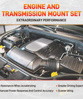 Engine and Transmission Mount Set of 3 for 2011-2019 Jeep Grand Cherokee and Dodge Durango 3.6L 5.7L RWD installed in engine bay