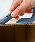 Heavy Duty Ceramic Box Cutter With Safe Zirconium Oxide Blade That Lasts 11x Longer Than Metal, Finger Friendly Edge, Slate Color, 1 Pack For Quick, Safer Package Opening used on cardboard box
