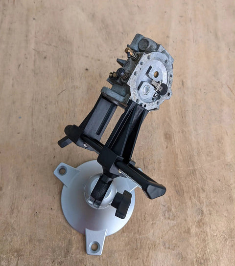 Pro Grade Junior Miniature Vise With One Knob Head Control for three plane movement viewed from side