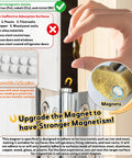 Super Dope 9 Piece Set Of Cool Cat Door Hinge Caps Featuring Snazzy Magnetic Hook and Rustic Bronze Finish on metallic surface.
