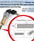Replacement Lock And Key Set For Gumball Machines Top Lid Locks With Flat Keys Includes 2 Locks And 4 Keys Metric Thread M6 1.0
