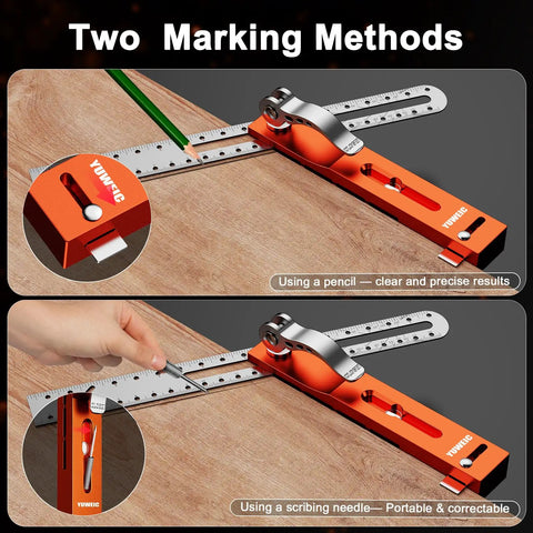 Top Shelf 9.45 Inch T Bevel Angle Finder With Heavy Duty Metal Extension Arm and dual marking methods for precise angle transfers.