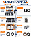 660 Piece Internal Tooth Star Lock Washer Set Nine Metric Sizes M2 Through M12 In 65Mn Steel Black Oxide For Unthreaded Shafts Perfect For DIYers Home Repairs And Pro Projects Like Lawn Mowers And Strollers, sorted case overview