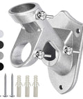 Heavy Duty Aluminum Flag Pole Bracket Fits One Inch Poles Rust Proof Porch Stand with stainless steel hardware and screws.