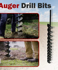 24 Inch Earth Auger Bit With 8mm Hex Shank For Yard Garden Planting Posts Or Umbrella Hole Digger Heavy Duty Steel Pro Grade
